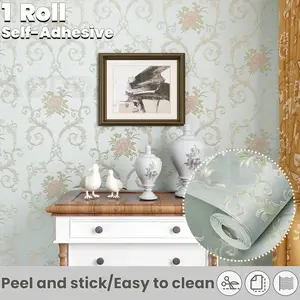 Luxury European Wallpaper Roll, Self-Adhesive Thick Non-Woven Fabric, 3D Embossed Texture, Quick Coverage, Ideal for Living Room Bedroom