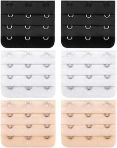 6 PCS Soft Bra Strap Extender with Triple Row Adjustment