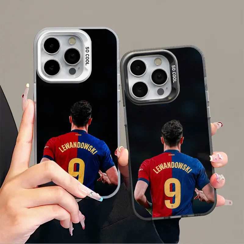 IPhone 16 Promax Lewandowski Phone Case Anti Drop Protective Case Suitable for iphone 15 14 13 12 11 XS Plus Acrylic Phone Case football