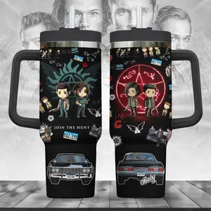 Supernatural TV Series Custom Cup 40 oz Tumbler With Handle