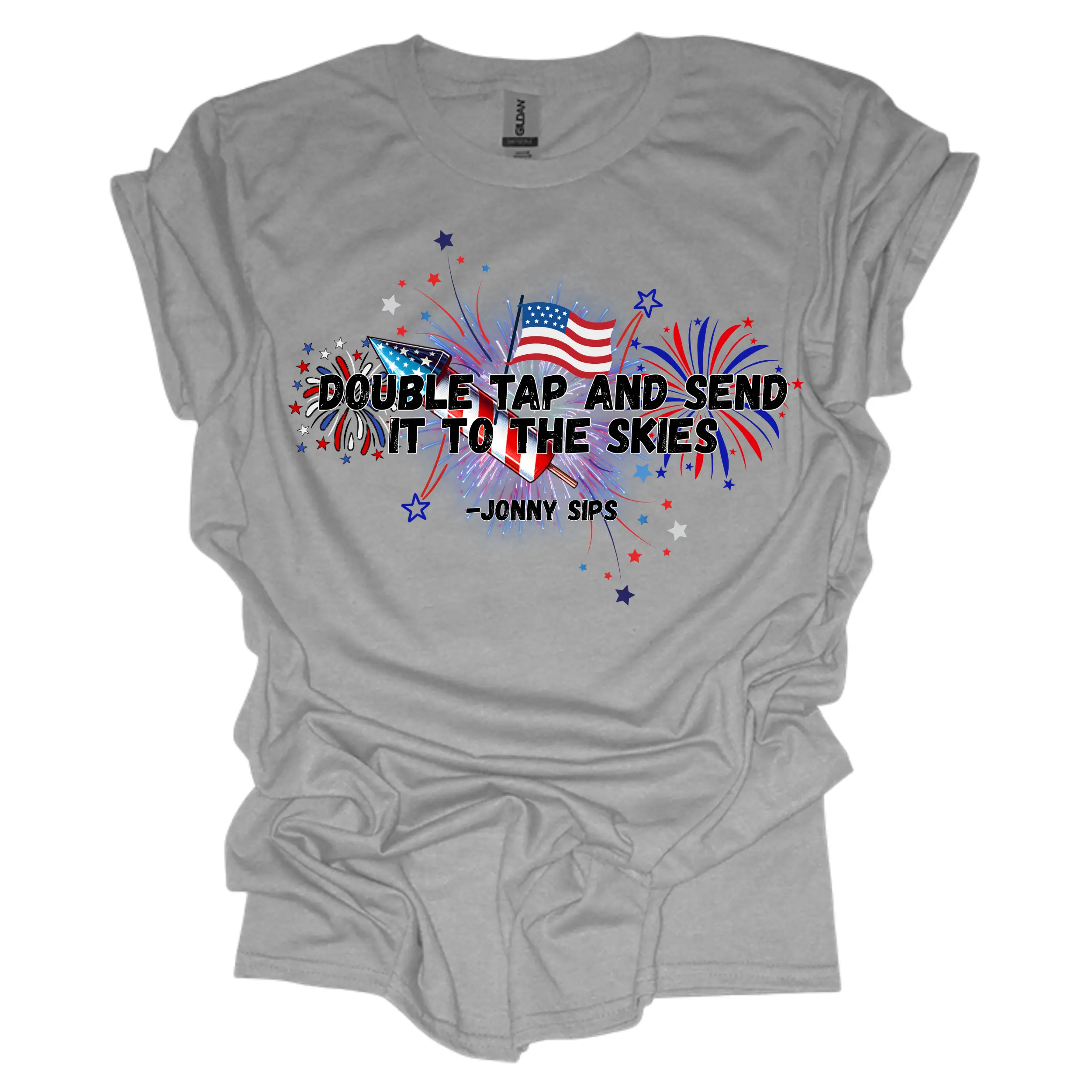 Jonny Sips 4th of July EXCLUSIVE limited time available in shirts, crewneck and hoodie