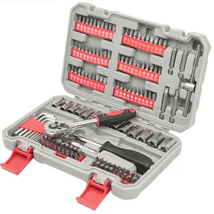 131pcs Home Repair Tool Set – Complete General Home & Auto Repair Kit with Driver Handle, Socket Wrench, Hex Keys & Screwdriver Bits in Toolbox Case, Perfect for Homeowners, DIY Projects & Handymen