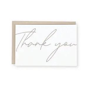 10 Pack Thank You Cards - Taupe