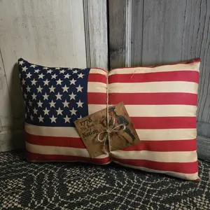 Americana Primitive Flag Pillow