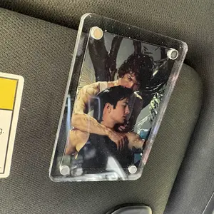 2/4/6PCS Car Picture Holder for Sun Visor – Magnetic 2.36"x3.5" Car Visor Photo Clip,Wallet-Size Clear Acrylic Car Picture Frame,Perfect for Polaroid Go and Instax Mini,Unique Gift for Couples,Stylish Automotive Accessory, Car Accessories