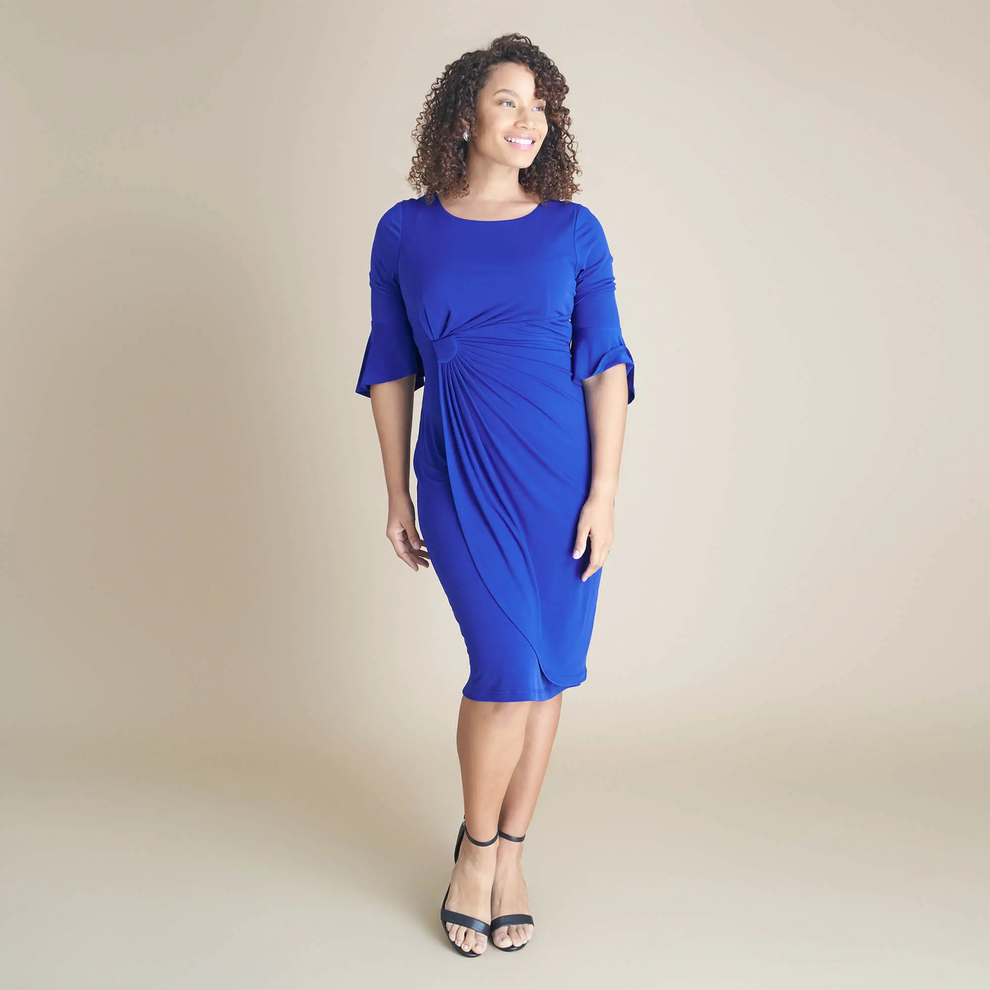 Lisa 2.0 Cobalt Knee Length Dress