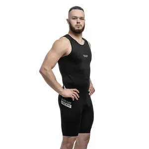 WARM BODY COLD MIND Men's Compression Weightlifting Singlet S-4 For Powerlifting, Olympic Lifting Training and Competitions, Lifting Singlet from 4-Way Stretch Fabric, Full Range Motion, Breathable Fit, IPF Approved Design