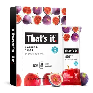 That's it. Apple + Fig Bars 100% Natural, No Artificial Ingredients or Preservatives Delicious Healthy Snack for Children  Adults, Vegan, Gluten Free, Paleo, Kosher, Non GMO (12)