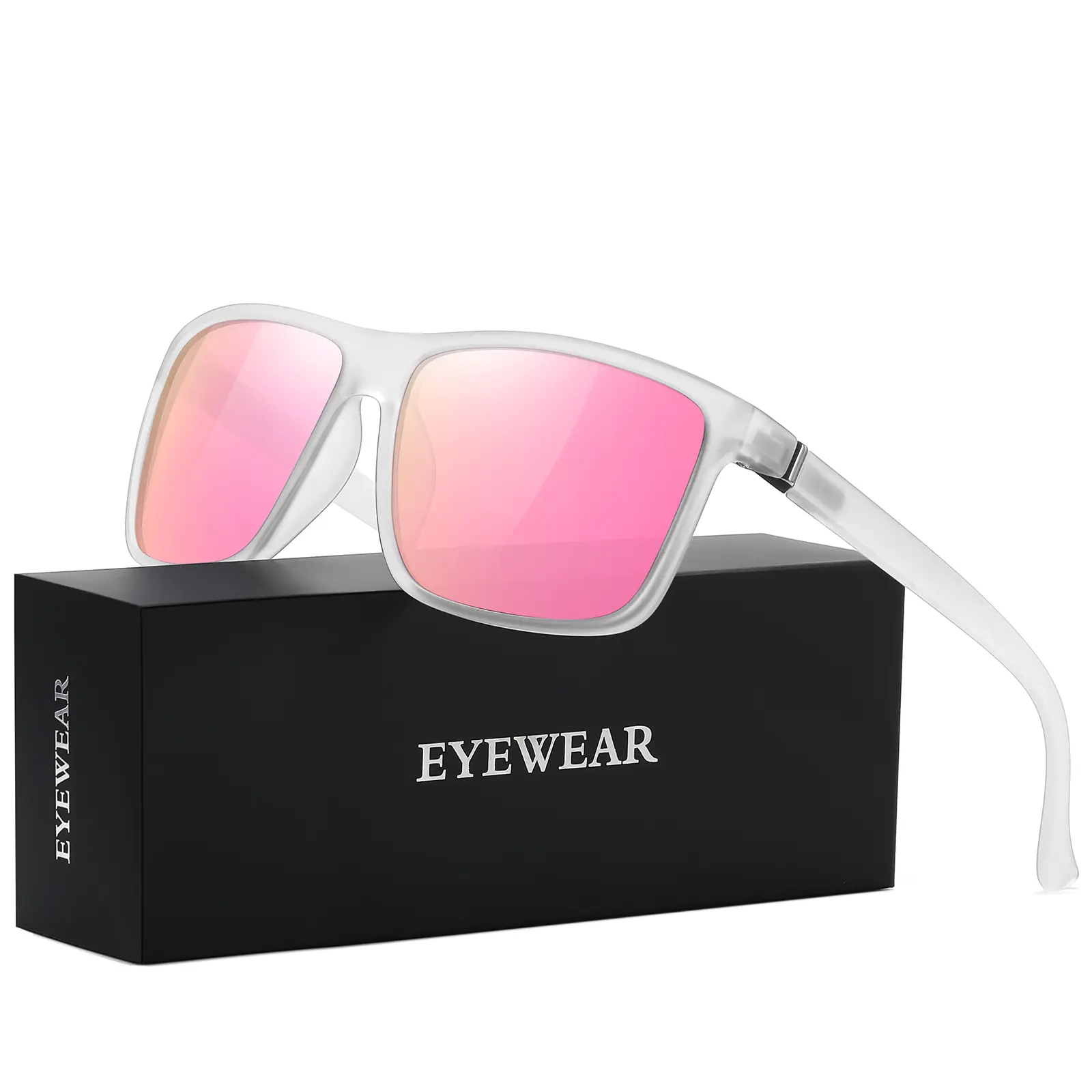 A06-translucent Frame/Silver Metal/Pink Lens