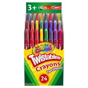 Twistables Crayons for Kids (24ct) School Supplies for Toddlers, Less Mess Coloring, Gifts for Boys & Girls, Ages 3, 4, 5