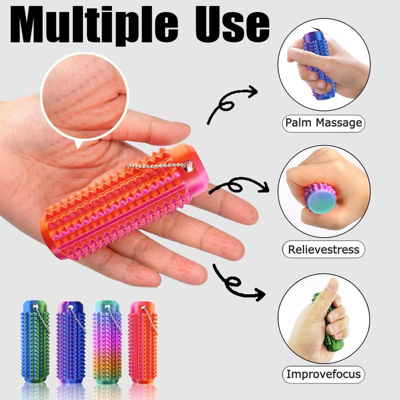 Everyday Comfort | Spiky Grippie Stim Keychain -Anxiety Relief & Stress Reduction, Portable Mini Roller Massager with Textured Spikes, Safe for Skin