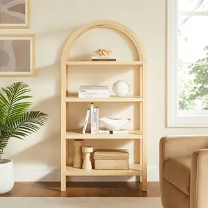 Vexley 60 Inch Arched Bookshelf in Natural