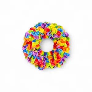 Pride Rainbow Loopy Scrunchie – Colorful Hair Tie Small, Medium, and Large Assorted Glossy Satin Pleated Scrunchies creative headwear