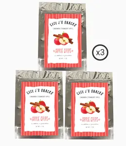 Cinnamon Strawberry Apple Chips 3ct 1.7oz Snack Crispy Natural Crunchy