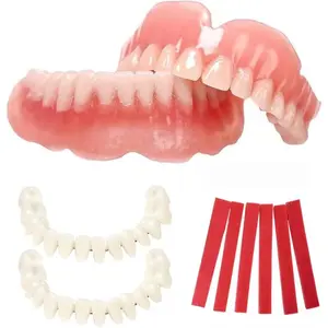 DIY Denture Temporary Veneers Kit for n and Men, Upper and Lower Tooth Replacement Kit, Nature and Comfortable (1 Count (Pack of 1)