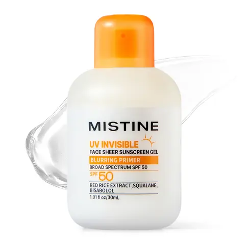 【NEW】MISTINE Official 2-in-1 Facial UV Sunscreen Primer Gel - 1-Pack(30Ml)/1 to 1.9 fl oz), SPF50 Broad-Spectrum Protection, Lightweight, No White Cast, Pore-smoothing Blur Matte Finish, Squalane-Infused, 2-hexanediol, Cruelty-Free, All Adult Skin Types