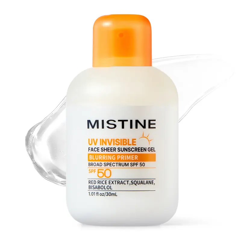 【NEW】MISTINE Official 2-in-1 Facial UV Sunscreen Primer Gel - 1-Pack(30Ml)/1 to 1.9 fl oz), SPF50 Broad-Spectrum Protection, Lightweight, No White Cast, Pore-smoothing Blur Matte Finish, Squalane-Infused, 2-hexanediol, Cruelty-Free, All Adult Skin Types