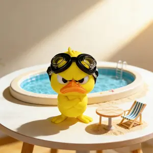 New Angry Duck Ornament, Summer Pool Style Car Dashboard Home Decor, Car Desktop Decor, Funny Gift Idea, Perfect for Car Interior Decoration