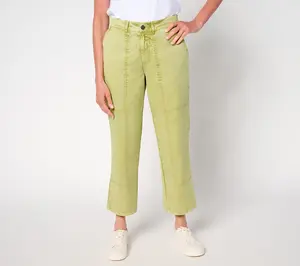 LOGO by Lori Goldstein Regular Stone Wash Cropped Pants