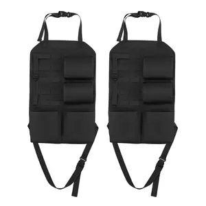 2Pcs Vehicle Seat Back Gun Rack | Foldable Rifle Holder with Storage Pockets