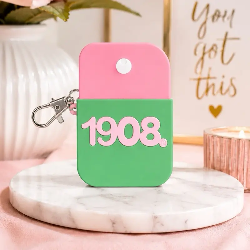 1908 Alpha Kappa Alpha Sorority Keychain cover for Hand Sanitizer-Fits the Bpure hand sanitizer - If you want pink/green combined put in order comments
