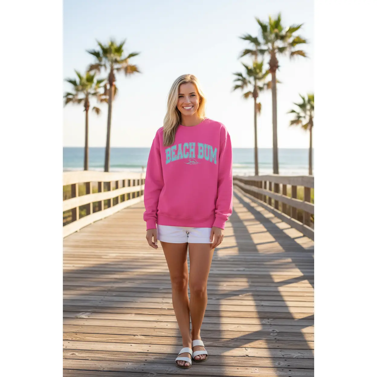 Beach Bum Waves Graphic Sweatshirt