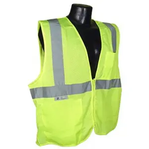 Radians SV2ZGM Small Hi-Viz Green Poly Mesh Vest Class 2 Zip Front