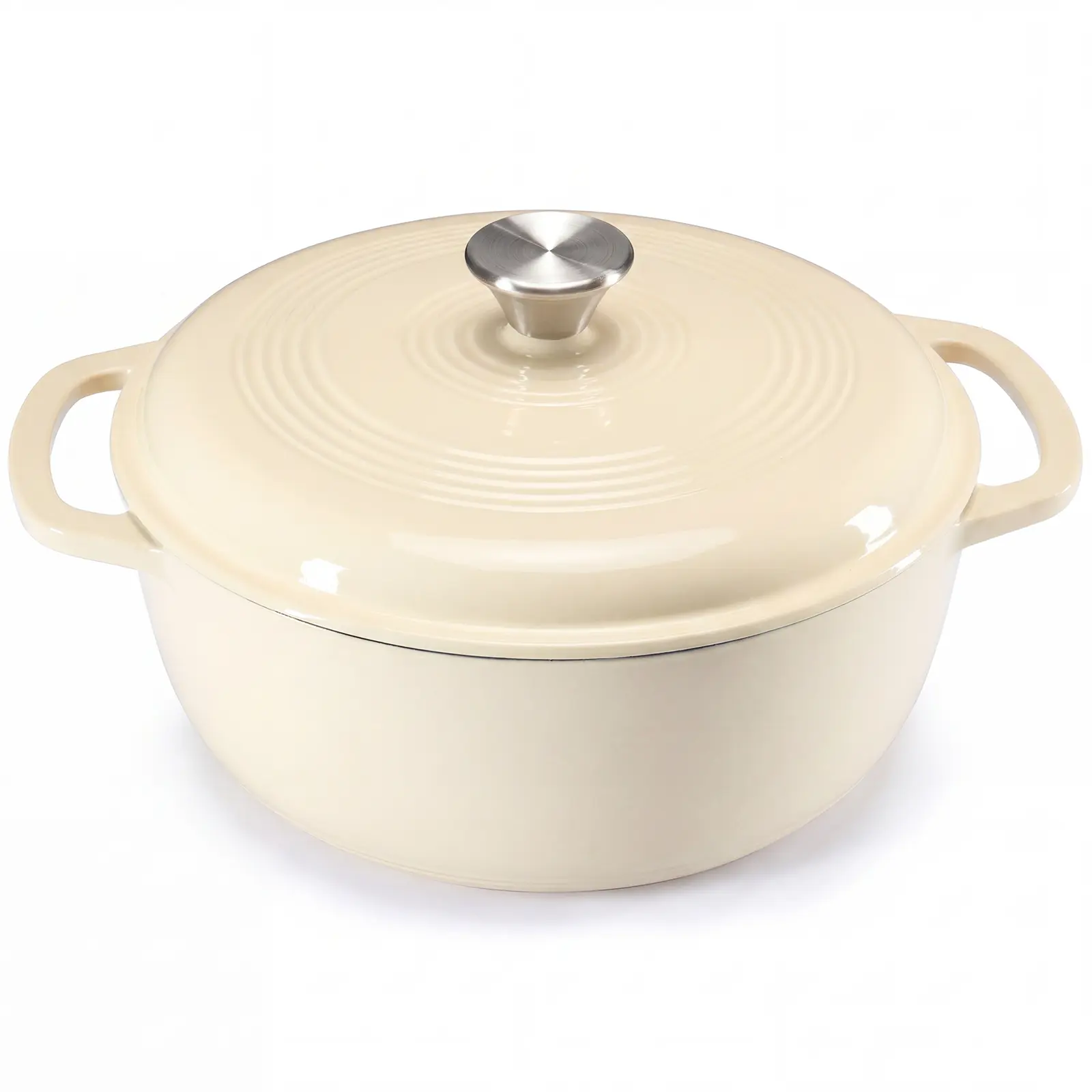 Sweetcrispy S - 6 Qt Enameled Cast Iron Dutch Oven with Lid, PTFE-free nonstick coating, even heat retention, oven safe to 500°F, induction compatible, ideal for braising & bread baking