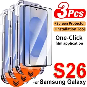 3 Pack Oleophobic Coating Dust Free Easy Installation Cellphone Screen Protector Compatible With Samsung Galaxy S26 Ultra S25 Edge S24 S23 FE S22 Plus Glass, Full Coverage Tempered Glass, HD Clear, Anti-Scratch Protection