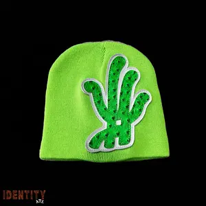 YKWYK Beanie Neon - Green Cactus Design Knit Hat for Stylish Comfort