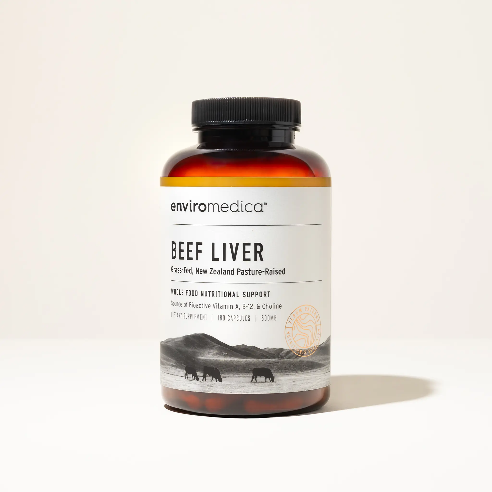 Enviromedica, Pastured Beef Liver, Ancestral Nutrition, Grass-fed, Freeze-Dried, 180 Capsules Dietary Healthcare Fitness Supplement (180 Vitamins in Capsule Format)