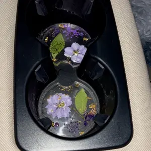 Floral car coasters. Set of 2. Super cute car accessory for your car(: