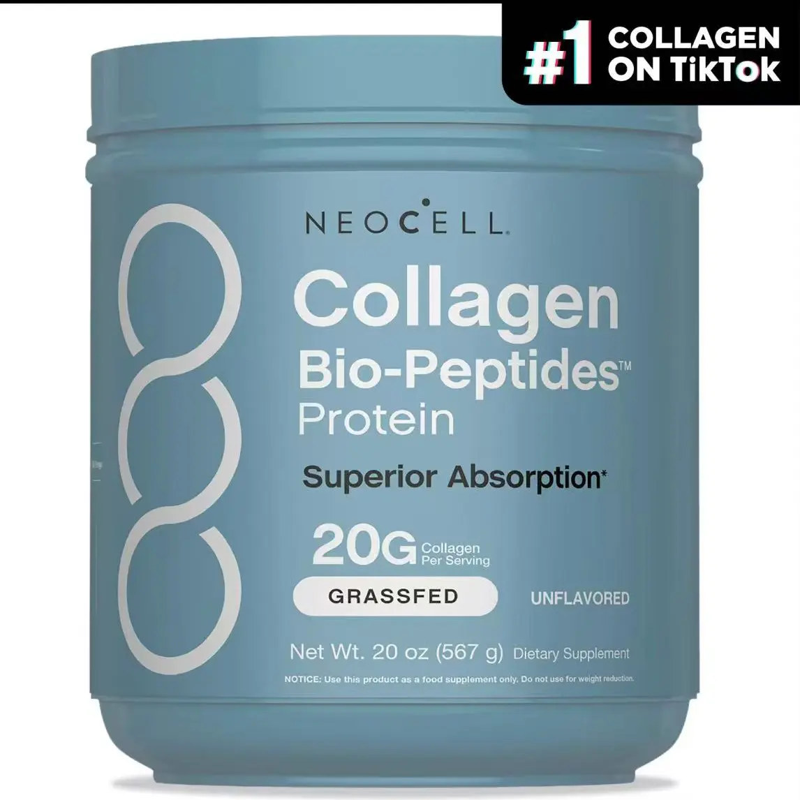 NeoCell Collagen Peptides Powder | 22oz | Super Hair, Skin, and Nails | Superior Absorption | Grassfed Protein Supplement | Advanced with 18 Essential Amino Acids