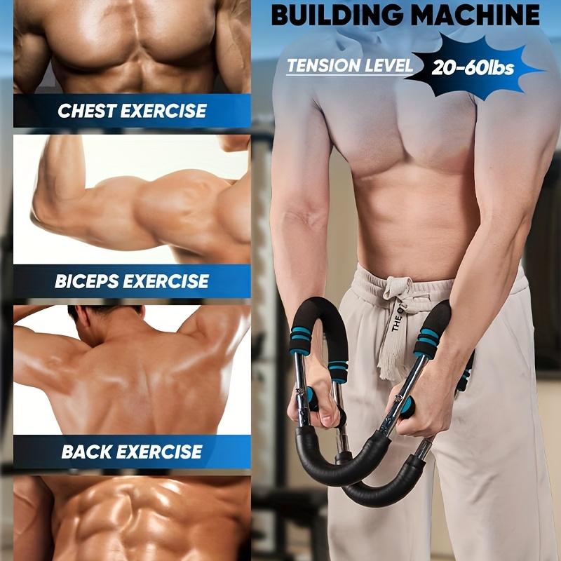 Muscle Burn Arm Exerciser, Shoulder Chest Trainer, Boost Muscle Burn, Home Use，Chest Arm Training Bar, High-strength Spring, Chest Tricep Exerciser, Non-slip Handle, Detachable for Storage，Adjustable Resistance Arm Chest Trainer, Alloy Material