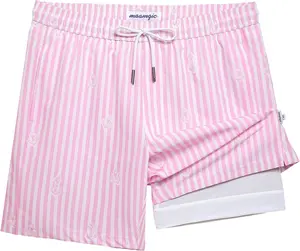 Mens Swim Trunks with Compression Liner 7 Inch Inseam Mens Bathing Suit Quick Dry Swimming Trunks Swimsuit