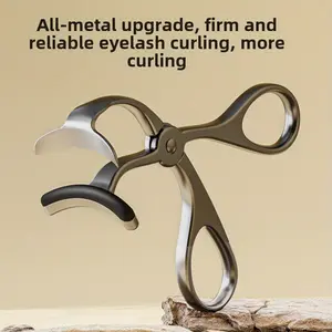 Professional Stainless Steel Eyelash Curler - Heavy-Duty Manual, Non-Slip Grip, Long-Lasting Curl, Corrosion-Resistant, Sensitive Eyes Safe, Battery-Free for Home and Salon Use