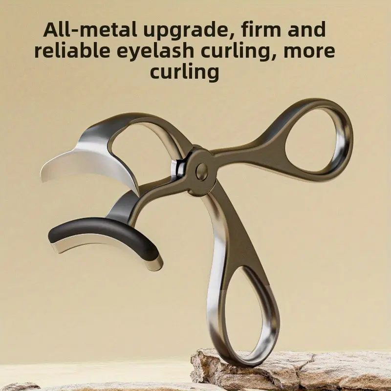 Professional Stainless Steel Eyelash Curler - Heavy-Duty Manual, Non-Slip Grip, Long-Lasting Curl, Corrosion-Resistant, Sensitive Eyes Safe, Battery-Free for Home and Salon Use