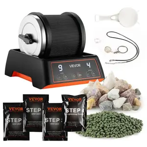 VEVOR Rock Tumbler Kit, 2 lbs Rock Polishing Kit, 4 Speed Settings 9-Day Polishing Timer Stone Polishing Kit, Rock Polisher with Rough Gemstones and Polishing Grits, Rock Polisher for Adults Kids