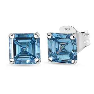 SGL Certified Luxuriant Lab Grown Blue Diamond IR 2.00 ctw Stud Earrings in 10K White Gold Christmas Gifts