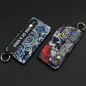 Graffiti Silicone Phone Case For TCL Stylus 5G Phone Holder Wrist Strap Shockproof Wristband protective Anti-dust Soft case Dirt-resistant Anti-knock Back Cover Durable Kickstand