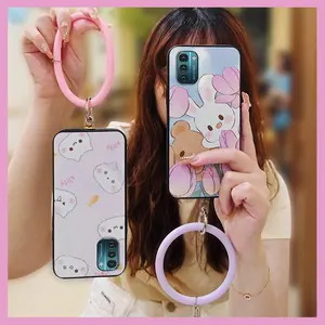 Bracelet Personality Phone Case For Nokia G11/G21 Protective Dirt-resistant Funny Ring Waterproof Soft Case heat dissipation Cartoon Anti-knock Youth Cute Solid Color Creative