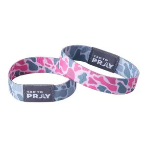 Tap To Pray® Wristband – River Rock Camo - Pink & Ash