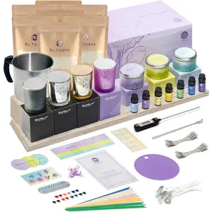 Candle Making Kit for Adults Beginner with Engraved 4x7oz Glass Jars&3 Tins, Candle Kit, 7 Pleasant Scents, Complete DIY Supplies Set with Soy Wax, Color Dye, Wick,  for Home Craft