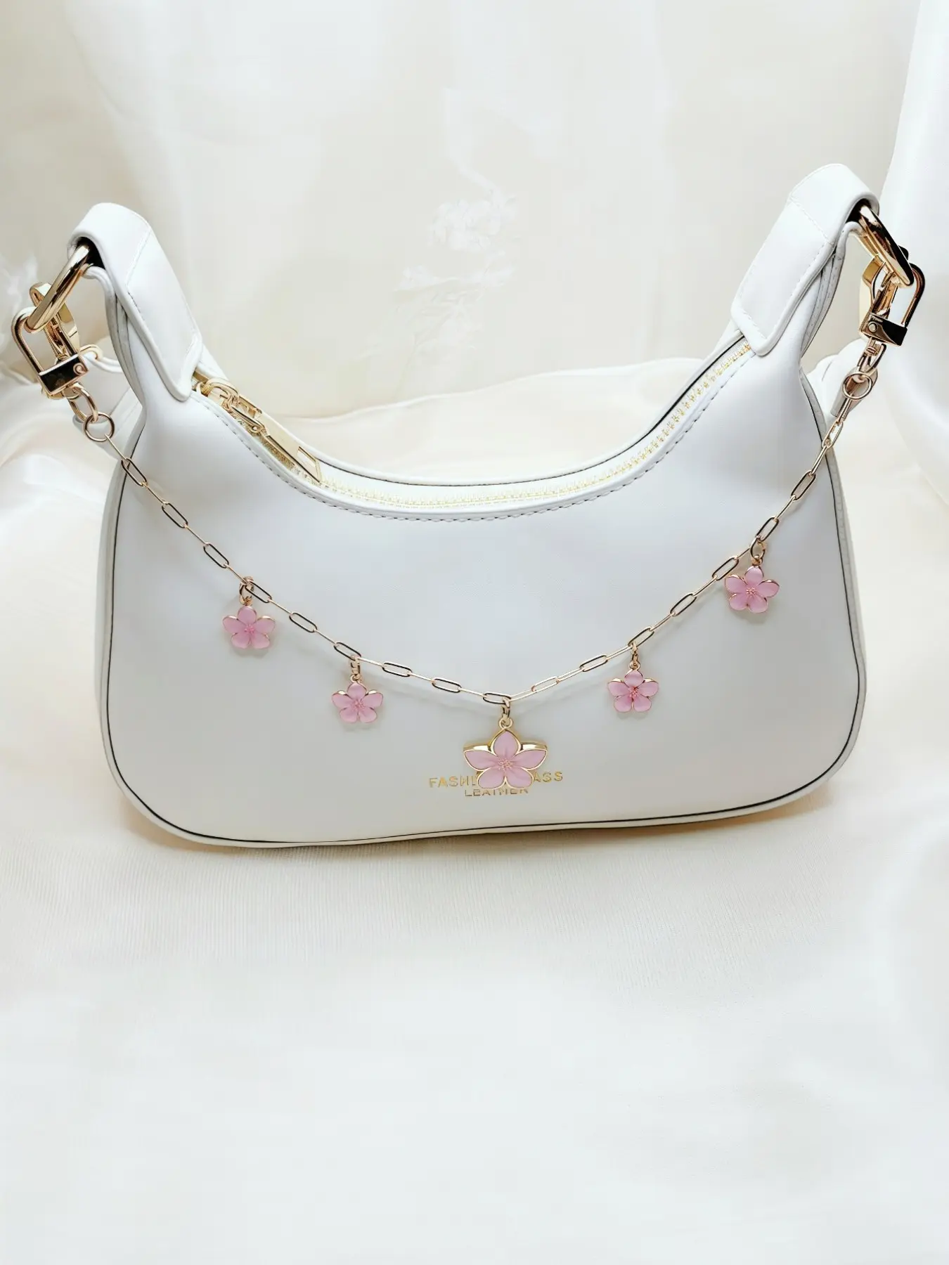 Cute Flower Bag Chain Decor, Resin Alloy Material, Handbag Accessory, Festival Gift, Cherry Blossom Pendant, Versatile Use, Charms For Bags, Girly Purse Accessories