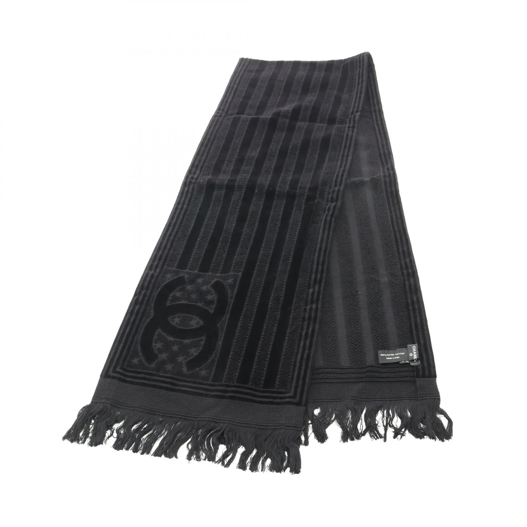 Pre-owned CHANEL Cotton Small Leather Goods Coco Mark Scarf