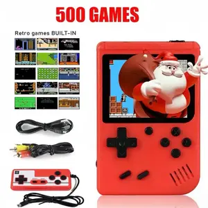 Retro handheld game For a child's Christmas present, an 8-bit, 3.0-inch LCD color kids game console with 500 built-in games is small and portable.