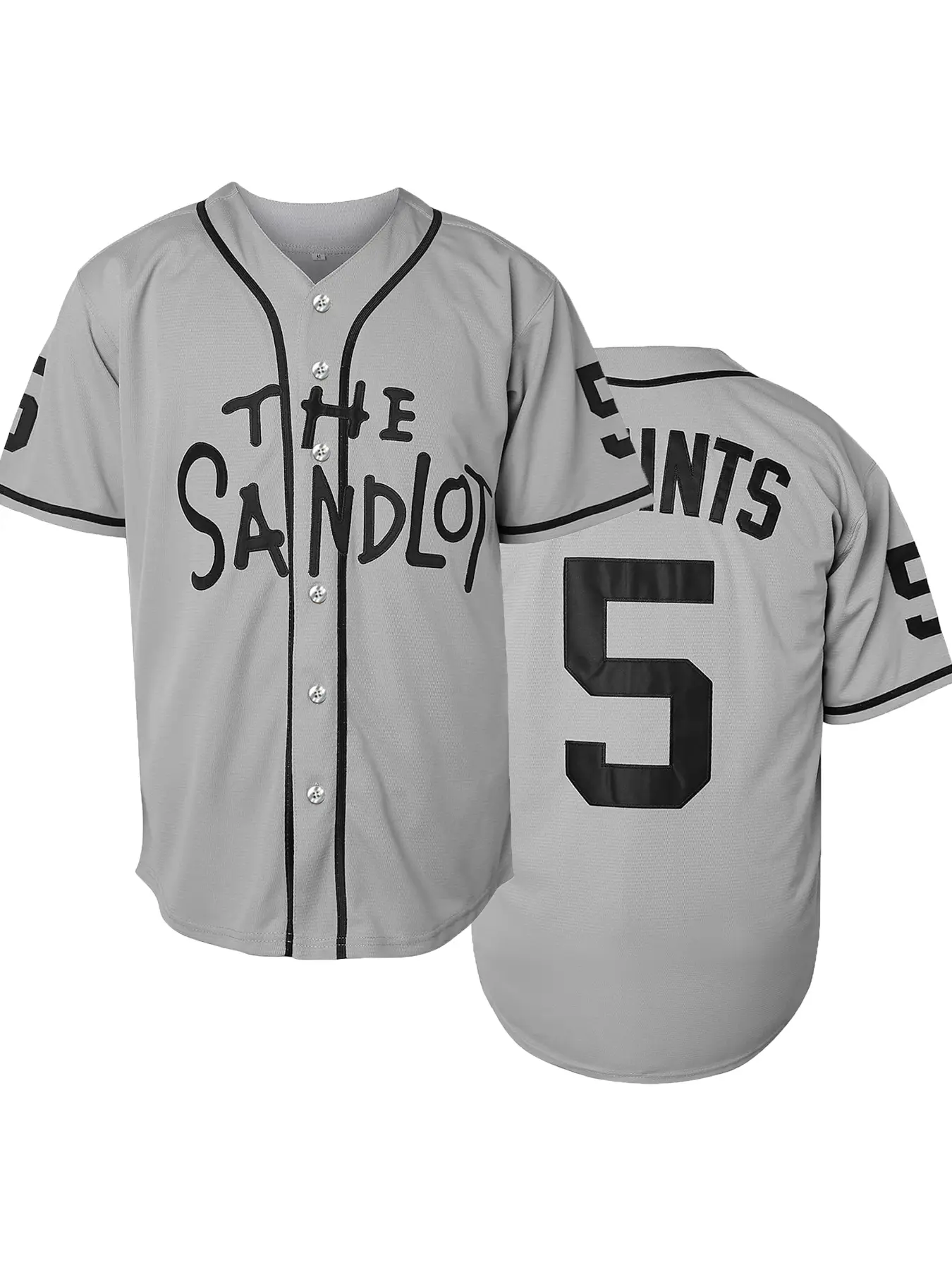 90s Sand Legend movie vintage baseball jersey, Classic Throwback Jersey, classic # 5 Squints embroidered retro button cardigan, suitable for movie enthusiasts and retro trend followers to collect Movie Jersey, Sports Jersey