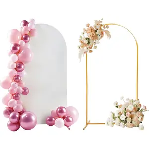 Metal Arch Backdrop Stand and Cover Set, 6.6 FT Metal Balloon Arch Backdrop Stand for Birthday Party Baby Shower Wedding Ceremony Event Decorations