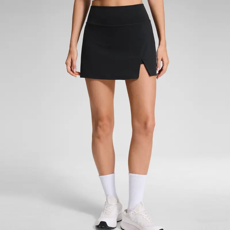 CRZ YOGA High Rise Front Slit Golf Skirts for Women - Mini A-line Tennis Casual Skort with Built-in Shorts Side Pockets