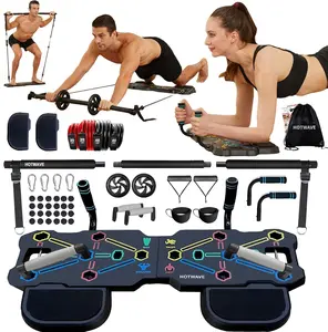 Portable Workout Equipment with 20 Gym Accessories.Push Up Board &Plank,Resistance Band with Ab Roller Wheel,Exercise at Home For Men and Women